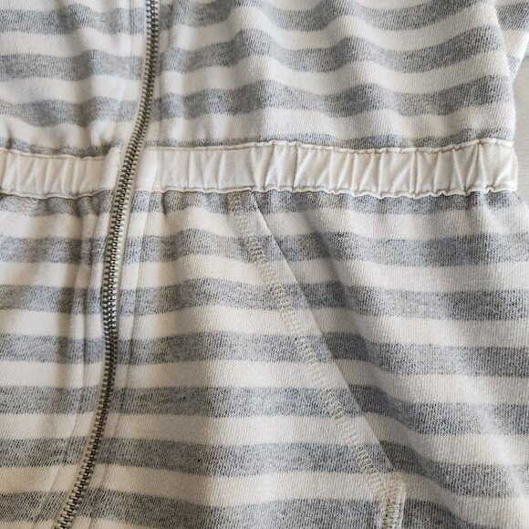 Intimately Free People Jacket‎ Gray Stripe Hooded Tie Waist Lounge Ivory small - Picture 10 of 14